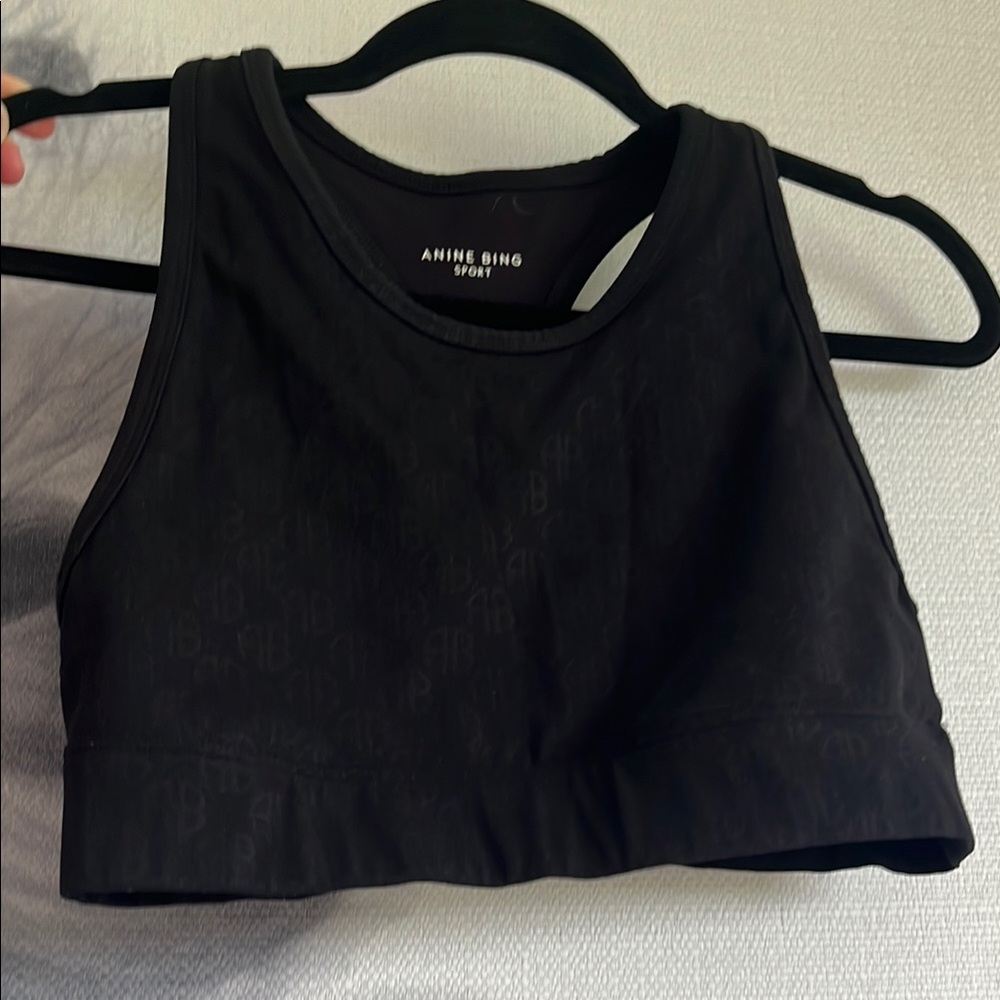 Anine Bing Black print Sports Bra Racerback Intimates